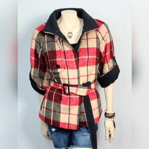 MM Couture Plaid Coat SZ S